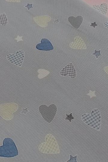 Tela decorativa infantil CORAZÓN azul