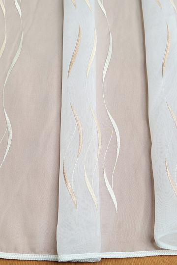 Cortina de gasa con bordado beige Gerster 195/0200