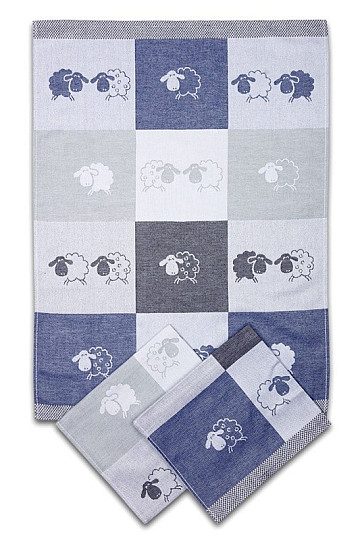 SHEEP paños de cocina cubo de color azul 3 piezas