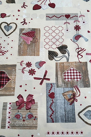 Tela decorativa TM PATCHWORK burdeos