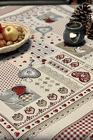 Mantel y pañuelo tapiz CORAZÓN DE LA NATURALEZA