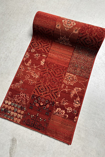 Lujosa alfombra de lana ROYAL PATCHWORK roja