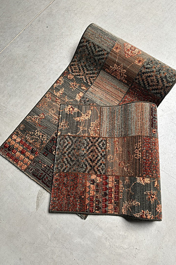 Lujosa alfombra de lana ROYAL PATCHWORK verde