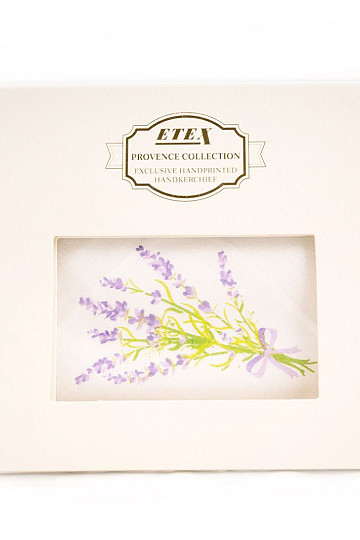 Pañuelos de tela mujer - pañuelo estampado a mano Lavanda 1ud