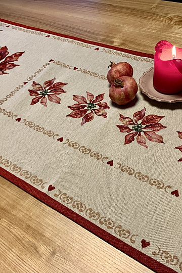 Mantel Gobelino Rosa Navidad