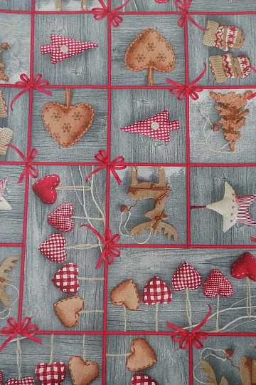Tela decorativa COUNTRY Navidad gris