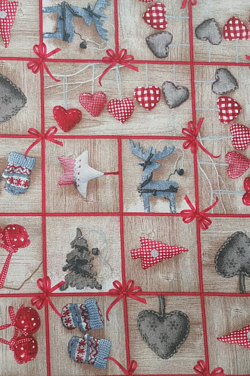 Tela decorativa COUNTRY Navidad marrón