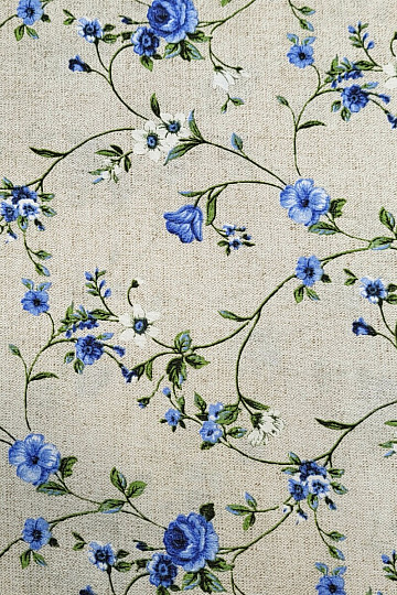 Tela decorativa Flores RAME azul