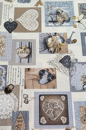 Tela decorativa CORAZÓN SHABBY beige