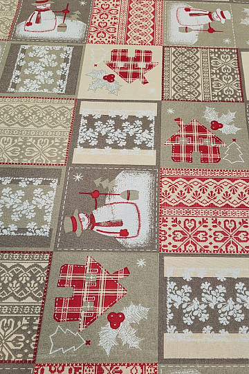 Tela decorativa navideña MUÑECO DE NIEVE I