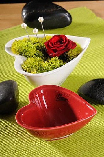 Cuenco de corazón rojo