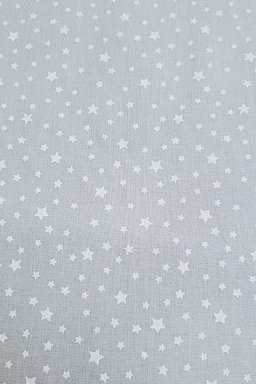 Tela de algodón gris ESTRELLAS