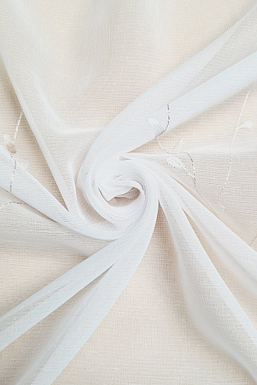 Cortina de lujo bordada GERSTER 11545 blanco-beige