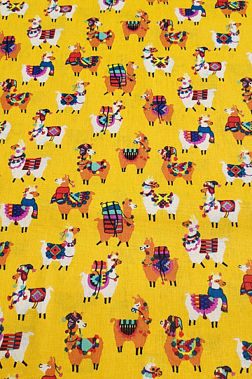 Tela decorativa LAMA amarilla