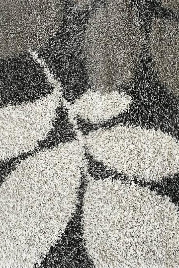 Alfombra pieza SHAGGY EXTRA hojas grises