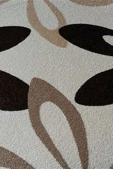 Alfombra redonda KARMEL flores crema