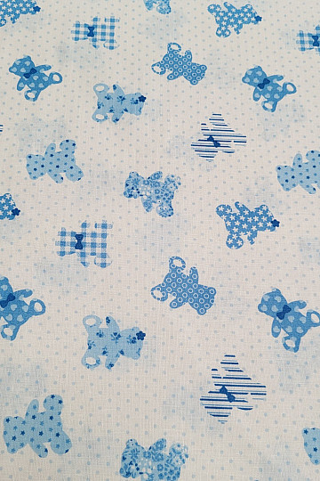 Tela de algodón BABY TEDDY azul