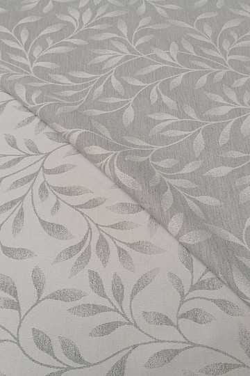 Tela jacquard decorativa NIGHT LEAFS gris