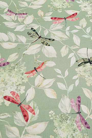 Tela decorativa ROSETO DRAGONFLY gris-verde