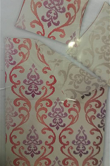 ropa de cama de satén SOL-K 8716-60 ornamento rojo