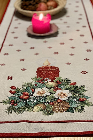 Mantel tapiz y pañuelo VELA DE NAVIDAD