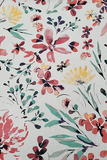 Tela decorativa ALENA flores rojas