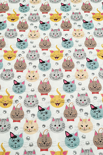 Satén de algodón infantil GATOS estampado digital