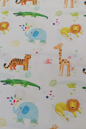 Tela de algodón JUNGLE DOODLE