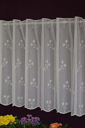 Cortina vitral bordada FLORES Gerster 11565