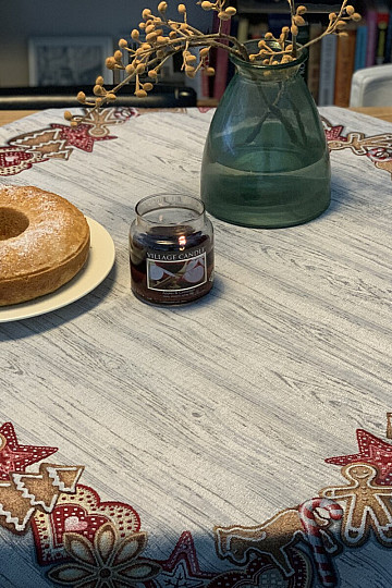 Mantel y bufanda tapiz PAN DE JENGIBRE NAVIDEÑO