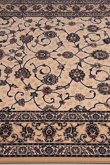 Alfombra clásica de lana ORIENT crema con azul