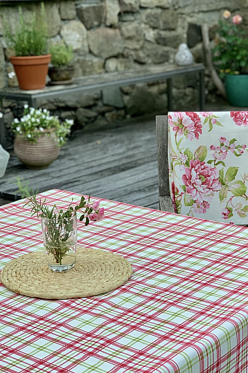 Mantel LAURA - cuadros rosa