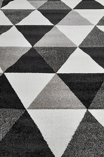 Alfombra pieza LOTTO triángulos negro/blanco