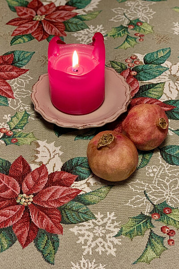Mantel tapiz, bufanda ESTRELLA DE NAVIDAD ROJA