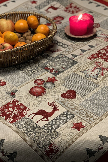 Mantel tapiz, pañuelo FELIZ NAVIDAD