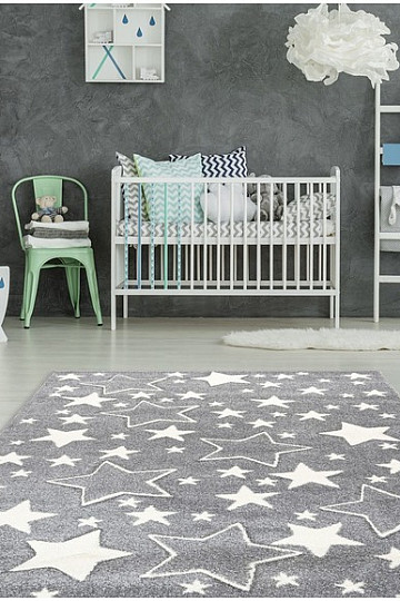 Alfombra infantil AMIGO 329 ESTRELLAS - GRIS