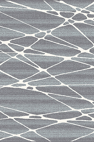 Alfombra pieza BOHO geométrica azul / blanco
