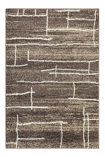 Pieza alfombra DOUX lienzo de pintor líneas marrón