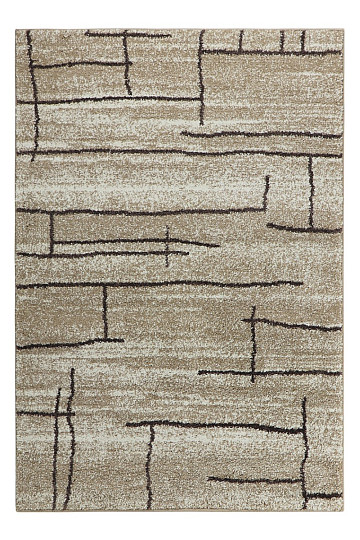 Alfombra pieza DOUX cuadro lienzo líneas beige