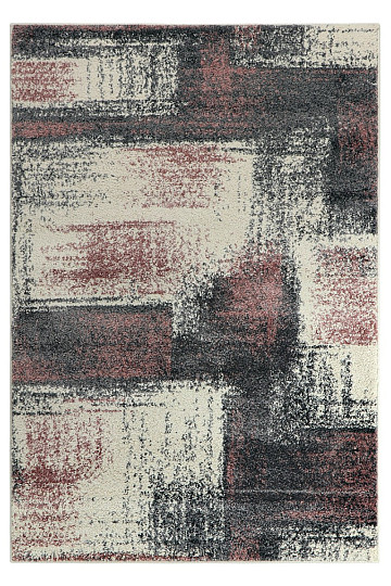 Pieza alfombra DOUX pintura lienzo gris / rosa