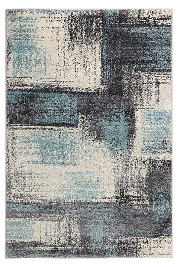 Pieza alfombra DOUX pintura lienzo gris / azul