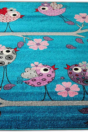 Alfombra infantil BELLA BIRDS turquesa