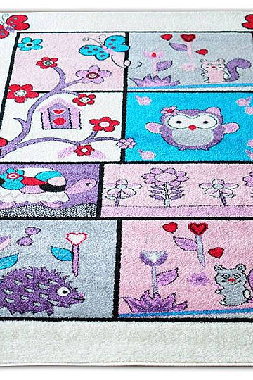Alfombra infantil ANIMALES crema