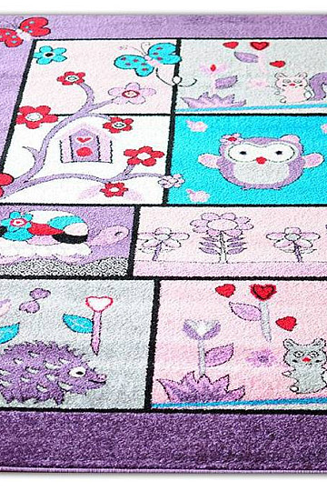 Alfombra infantil ANIMALS lila