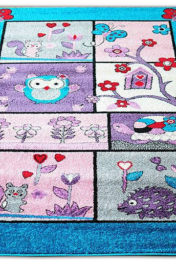 Alfombra infantil ANIMALES turquesa