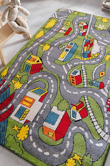 Alfombra infantil MONDO Cesty gris