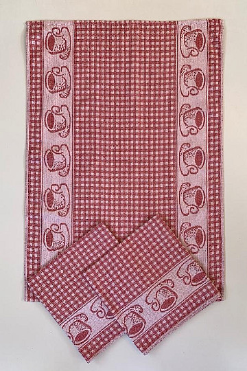 Toallas TAZAS CUBO ROJO