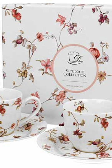 Juego de 2 tazas de café expreso de porcelana.
