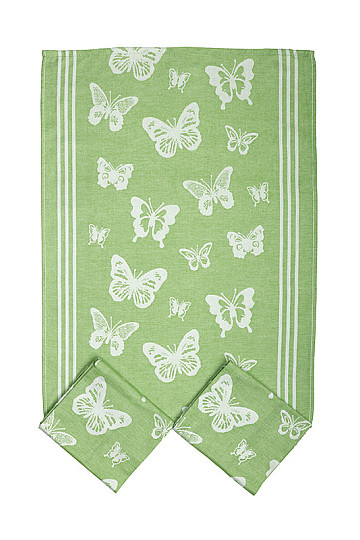 Toallas MARIPOSAS VERDES 3uds