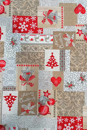 Tela decorativa PATCHWORK Navidad beige